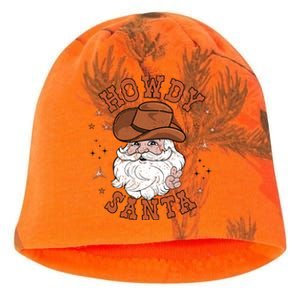 Retro Howdy Santa Cowboy Cowgirl Western Howdy Christmas Kati - Camo Knit Beanie