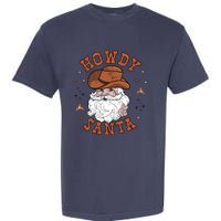 Retro Howdy Santa Cowboy Cowgirl Western Howdy Christmas Garment-Dyed Heavyweight T-Shirt