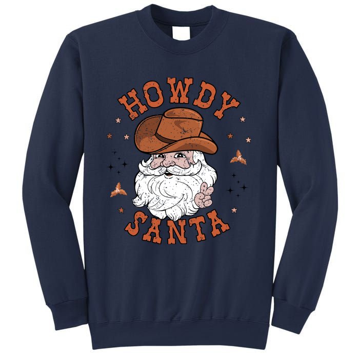 Retro Howdy Santa Cowboy Cowgirl Western Howdy Christmas Sweatshirt