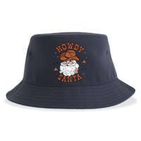 Retro Howdy Santa Cowboy Cowgirl Western Howdy Christmas Sustainable Bucket Hat