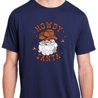 Retro Howdy Santa Cowboy Cowgirl Western Howdy Christmas Adult ChromaSoft Performance T-Shirt