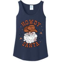 Retro Howdy Santa Cowboy Cowgirl Western Howdy Christmas Ladies Essential Tank