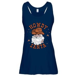 Retro Howdy Santa Cowboy Cowgirl Western Howdy Christmas Ladies Essential Flowy Tank