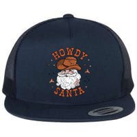 Retro Howdy Santa Cowboy Cowgirl Western Howdy Christmas Flat Bill Trucker Hat