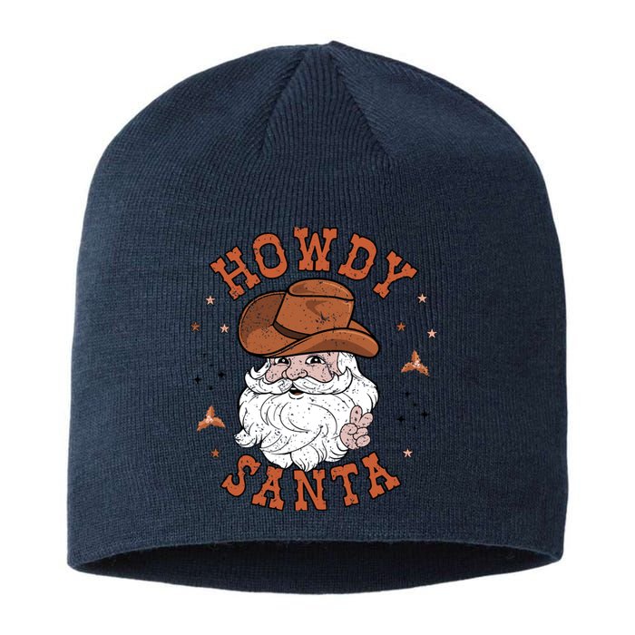 Retro Howdy Santa Cowboy Cowgirl Western Howdy Christmas Sustainable Beanie