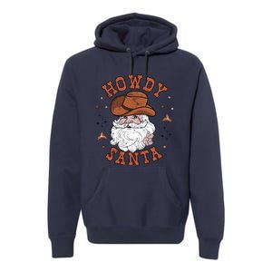 Retro Howdy Santa Cowboy Cowgirl Western Howdy Christmas Premium Hoodie