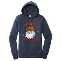 Retro Howdy Santa Cowboy Cowgirl Western Howdy Christmas Women's Pullover Hoodie