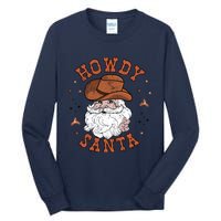 Retro Howdy Santa Cowboy Cowgirl Western Howdy Christmas Tall Long Sleeve T-Shirt