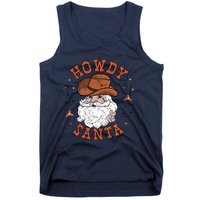 Retro Howdy Santa Cowboy Cowgirl Western Howdy Christmas Tank Top