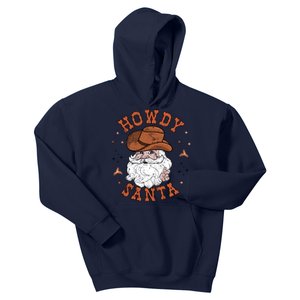 Retro Howdy Santa Cowboy Cowgirl Western Howdy Christmas Kids Hoodie