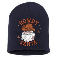 Retro Howdy Santa Cowboy Cowgirl Western Howdy Christmas Short Acrylic Beanie