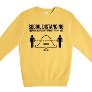 Radio Ham Social Distancing Premium Crewneck Sweatshirt