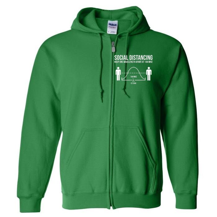 Radio Ham Social Distancing Full Zip Hoodie