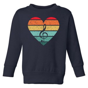 Retro Heart Sunset Note Music School Toddler Sweatshirt