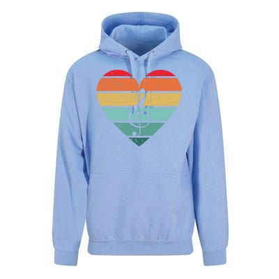 Retro Heart Sunset Note Music School Unisex Surf Hoodie