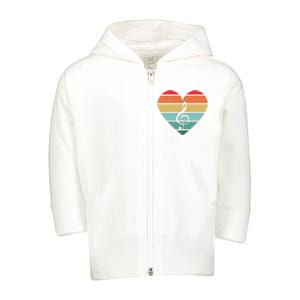 Retro Heart Sunset Note Music School Toddler Zip Fleece Hoodie