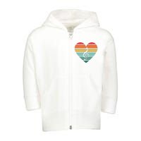 Retro Heart Sunset Note Music School Toddler Zip Fleece Hoodie