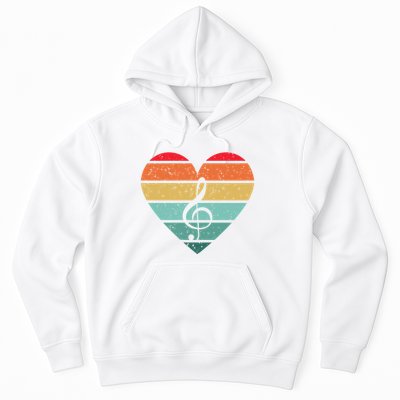 Retro Heart Sunset Note Music School Hoodie