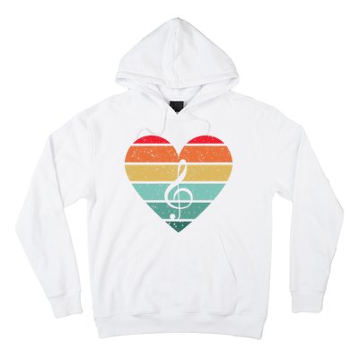 Retro Heart Sunset Note Music School Hoodie