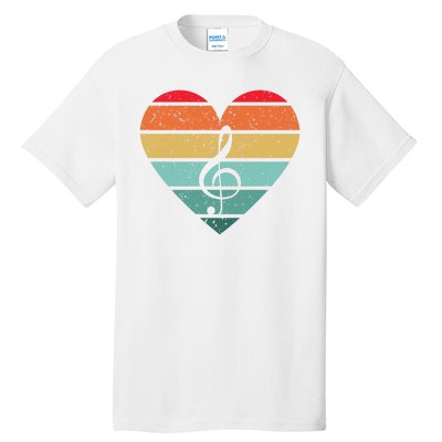 Retro Heart Sunset Note Music School Tall T-Shirt