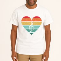 Retro Heart Sunset Note Music School Tall T-Shirt