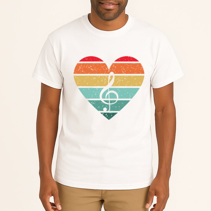 Retro Heart Sunset Note Music School Tall T-Shirt