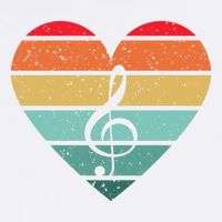 Retro Heart Sunset Note Music School Sustainable Bucket Hat