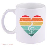 Retro Heart Sunset Note Music School 11oz C Handle Ceramic Mug