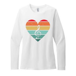 Retro Heart Sunset Note Music School Womens CVC Long Sleeve Shirt