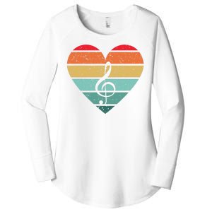 Retro Heart Sunset Note Music School Women's Perfect Tri Tunic Long Sleeve Shirt