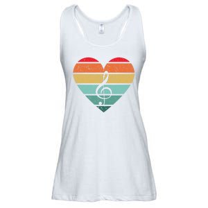 Retro Heart Sunset Note Music School Ladies Essential Flowy Tank