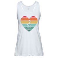 Retro Heart Sunset Note Music School Ladies Essential Flowy Tank