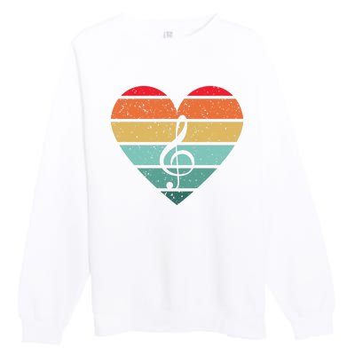 Retro Heart Sunset Note Music School Premium Crewneck Sweatshirt