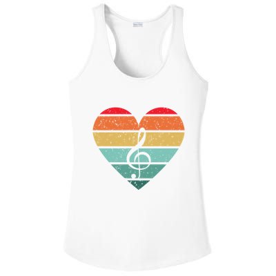 Retro Heart Sunset Note Music School Ladies PosiCharge Competitor Racerback Tank