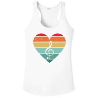 Retro Heart Sunset Note Music School Ladies PosiCharge Competitor Racerback Tank