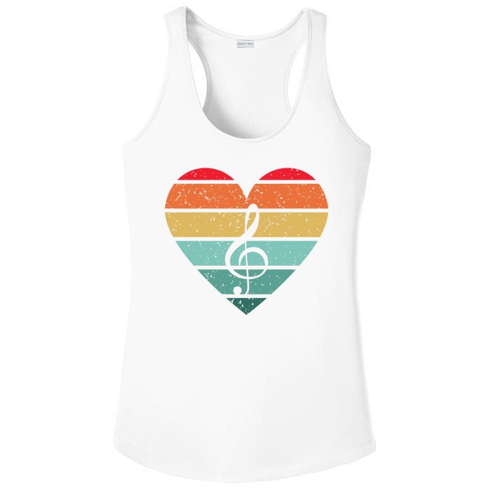 Retro Heart Sunset Note Music School Ladies PosiCharge Competitor Racerback Tank