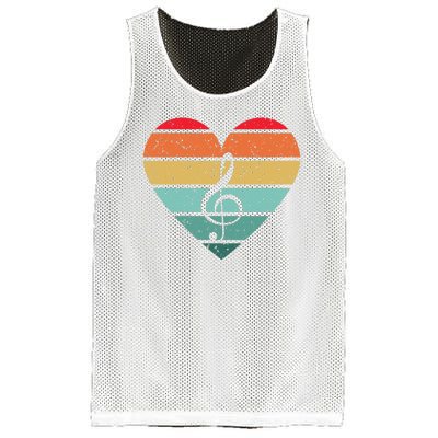 Retro Heart Sunset Note Music School Mesh Reversible Basketball Jersey Tank