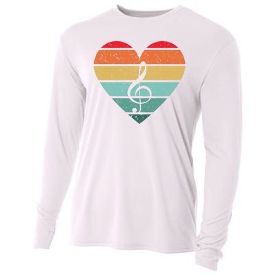 Retro Heart Sunset Note Music School Cooling Performance Long Sleeve Crew