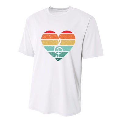 Retro Heart Sunset Note Music School Youth Performance Sprint T-Shirt