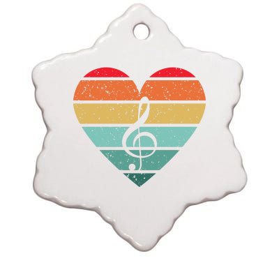 Retro Heart Sunset Note Music School Ceramic Star Ornament