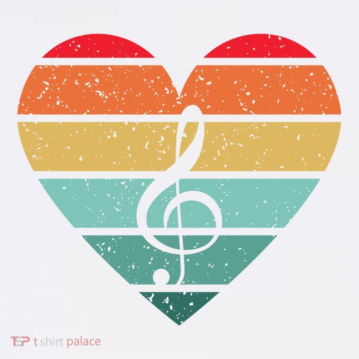Retro Heart Sunset Note Music School Premium T-Shirt