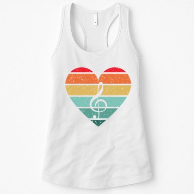 Retro Heart Sunset Note Music School Womens Tank Top
