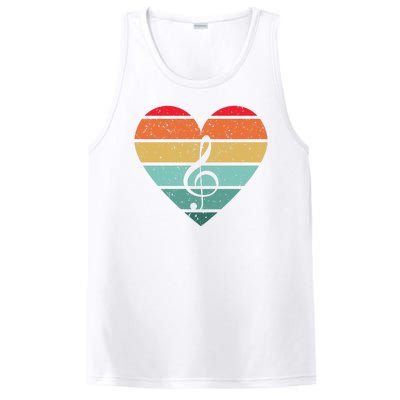 Retro Heart Sunset Note Music School PosiCharge Competitor Tank