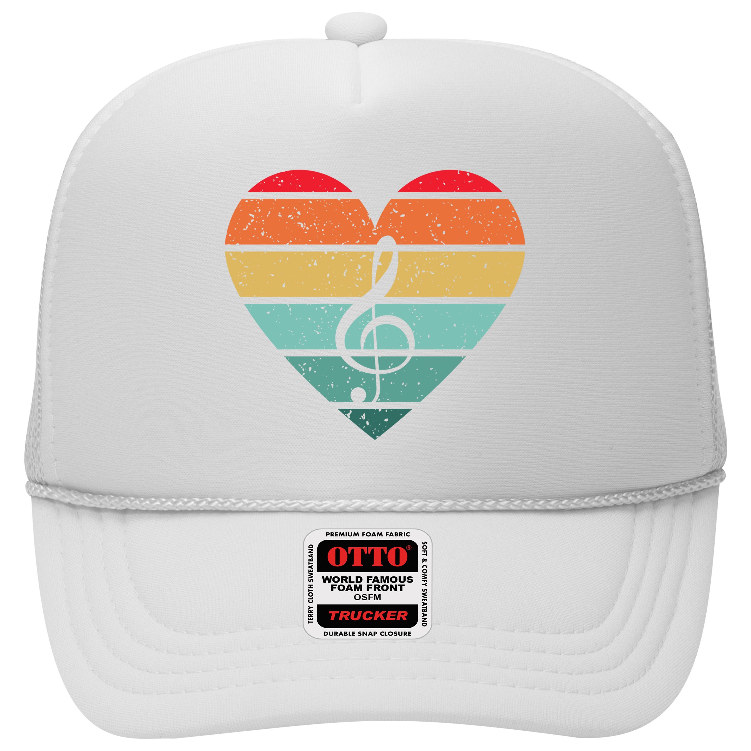 Retro Heart Sunset Note Music School Hat