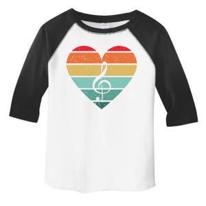 Retro Heart Sunset Note Music School Toddler Fine Jersey T-Shirt