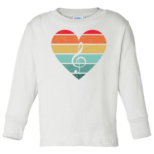 Retro Heart Sunset Note Music School Toddler Long Sleeve Shirt