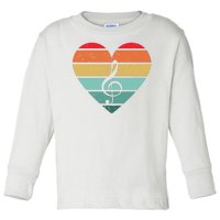 Retro Heart Sunset Note Music School Toddler Long Sleeve Shirt