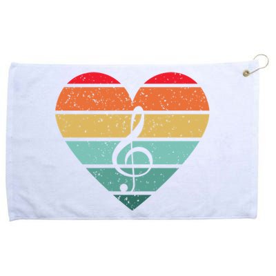 Retro Heart Sunset Note Music School Grommeted Golf Towel