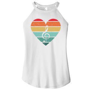 Retro Heart Sunset Note Music School Women's Perfect Tri Rocker Tank