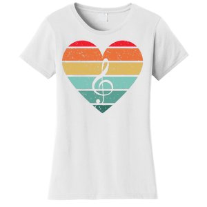 Retro Heart Sunset Note Music School Women's T-Shirt